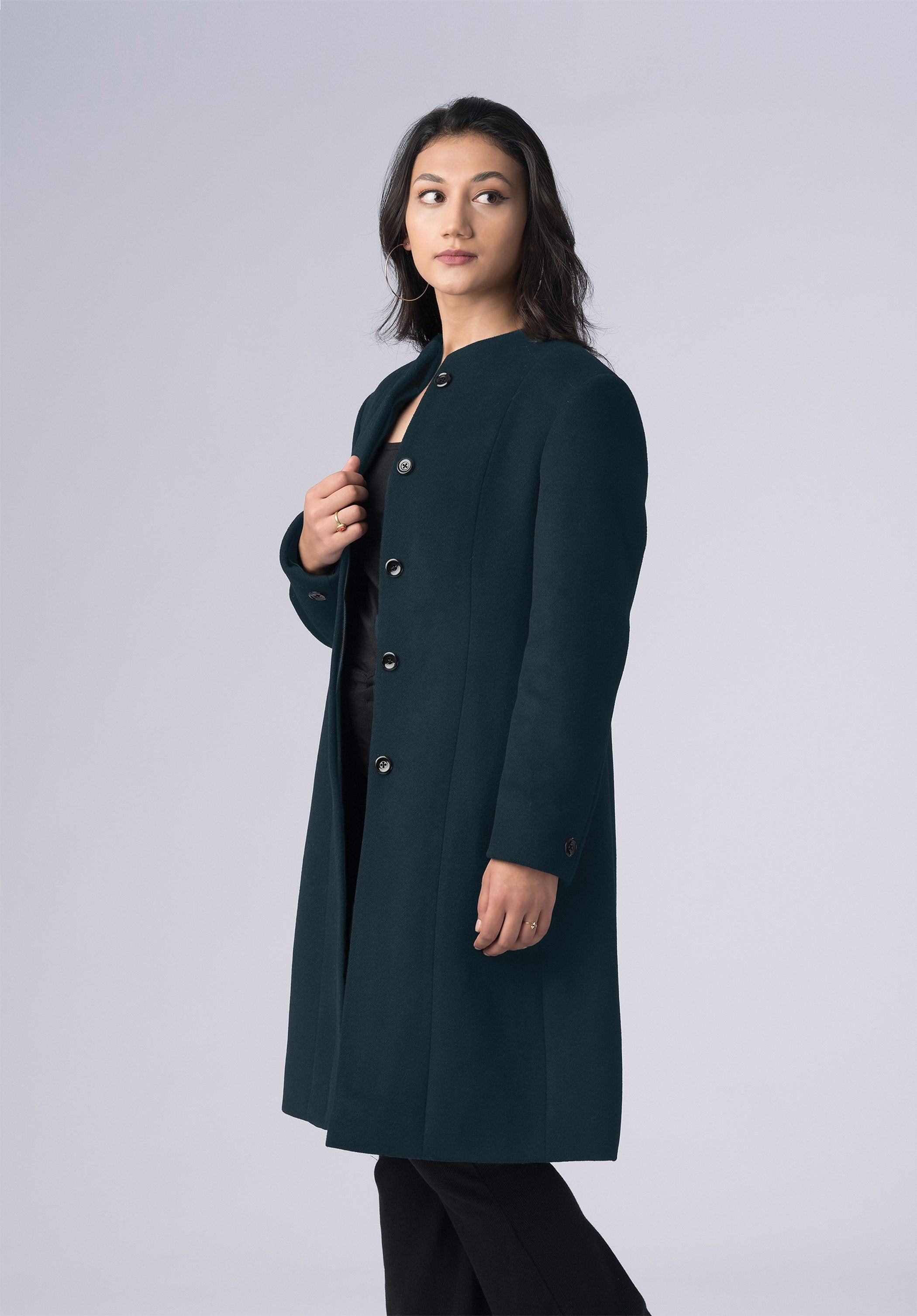cashmere belted wrap-coat