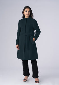 cashmere belted wrap-coat