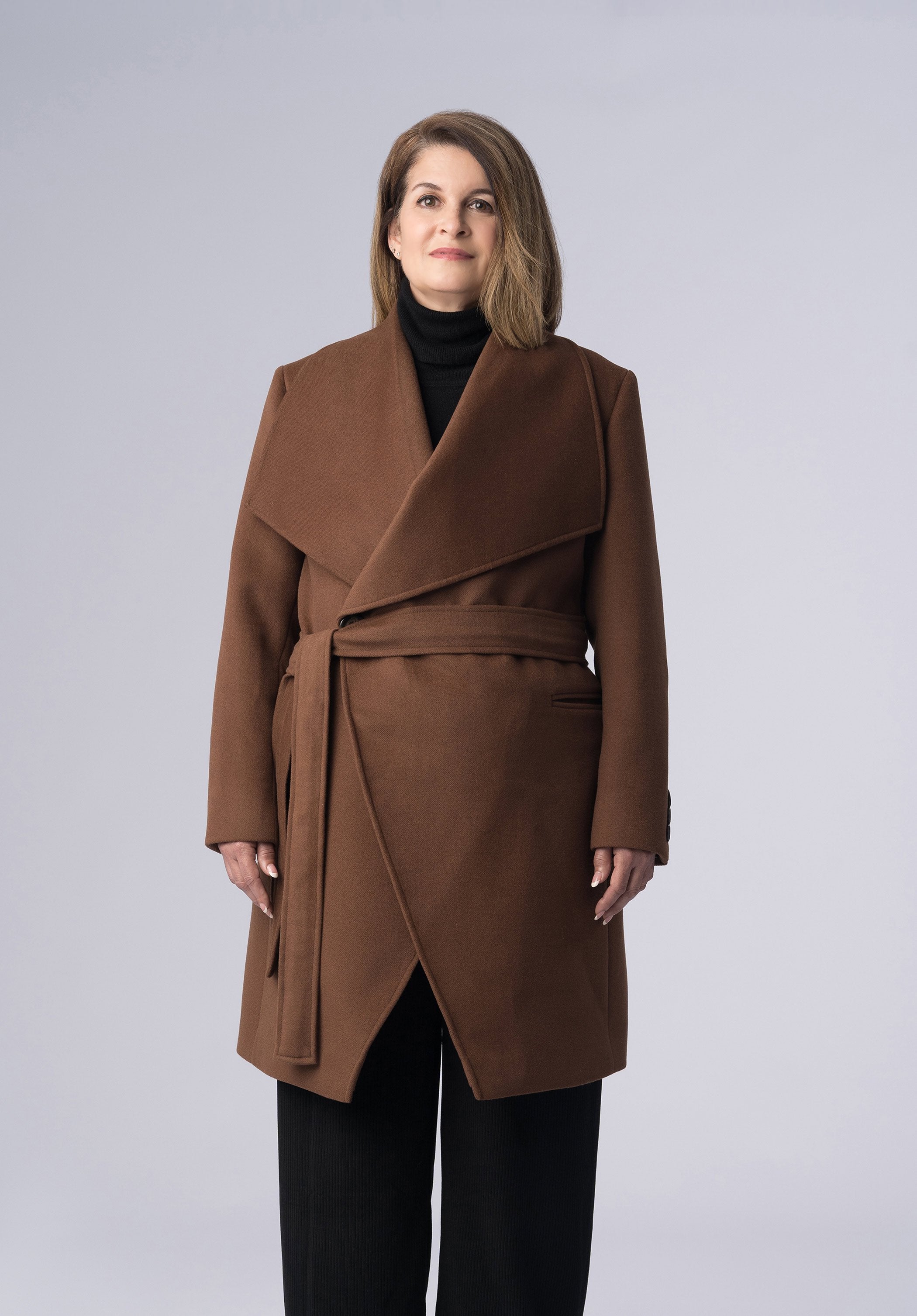 cashmere double breasted wrap-coat