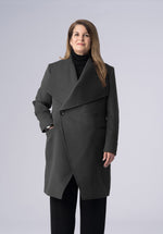 Load image into Gallery viewer, cashmere double breasted wrap-coat
