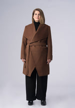 Load image into Gallery viewer, cashmere double breasted wrap-coat
