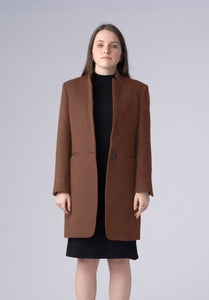 single breasted cashmere brown-blazer
