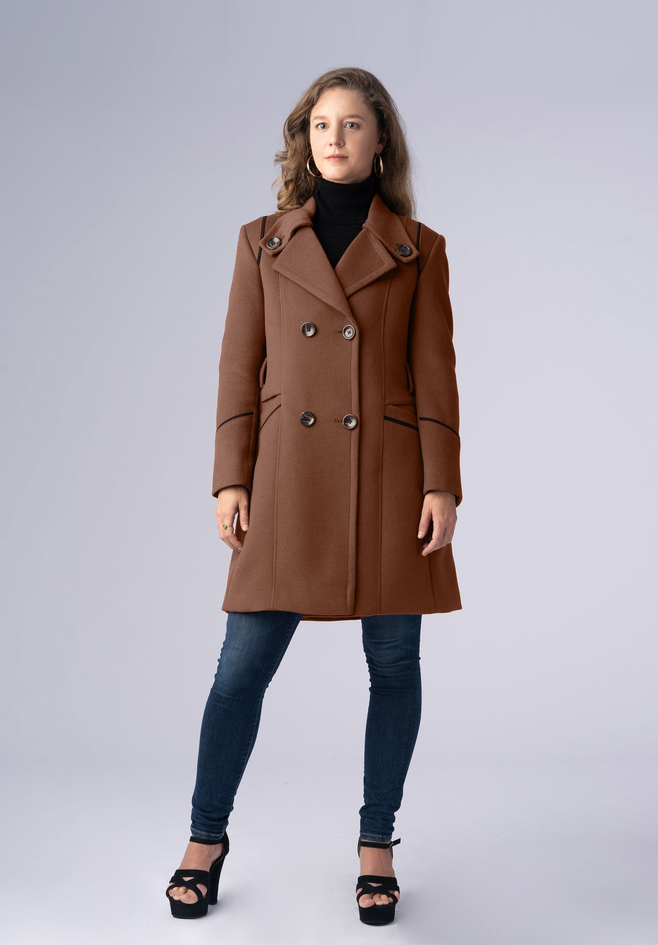 cashmere brown double breasted-coat