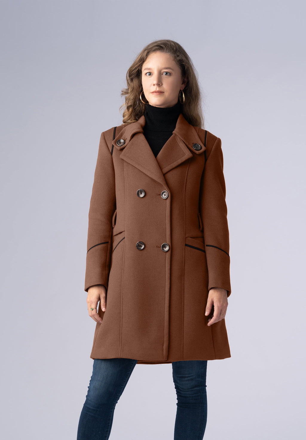 cashmere brown double breasted-coat