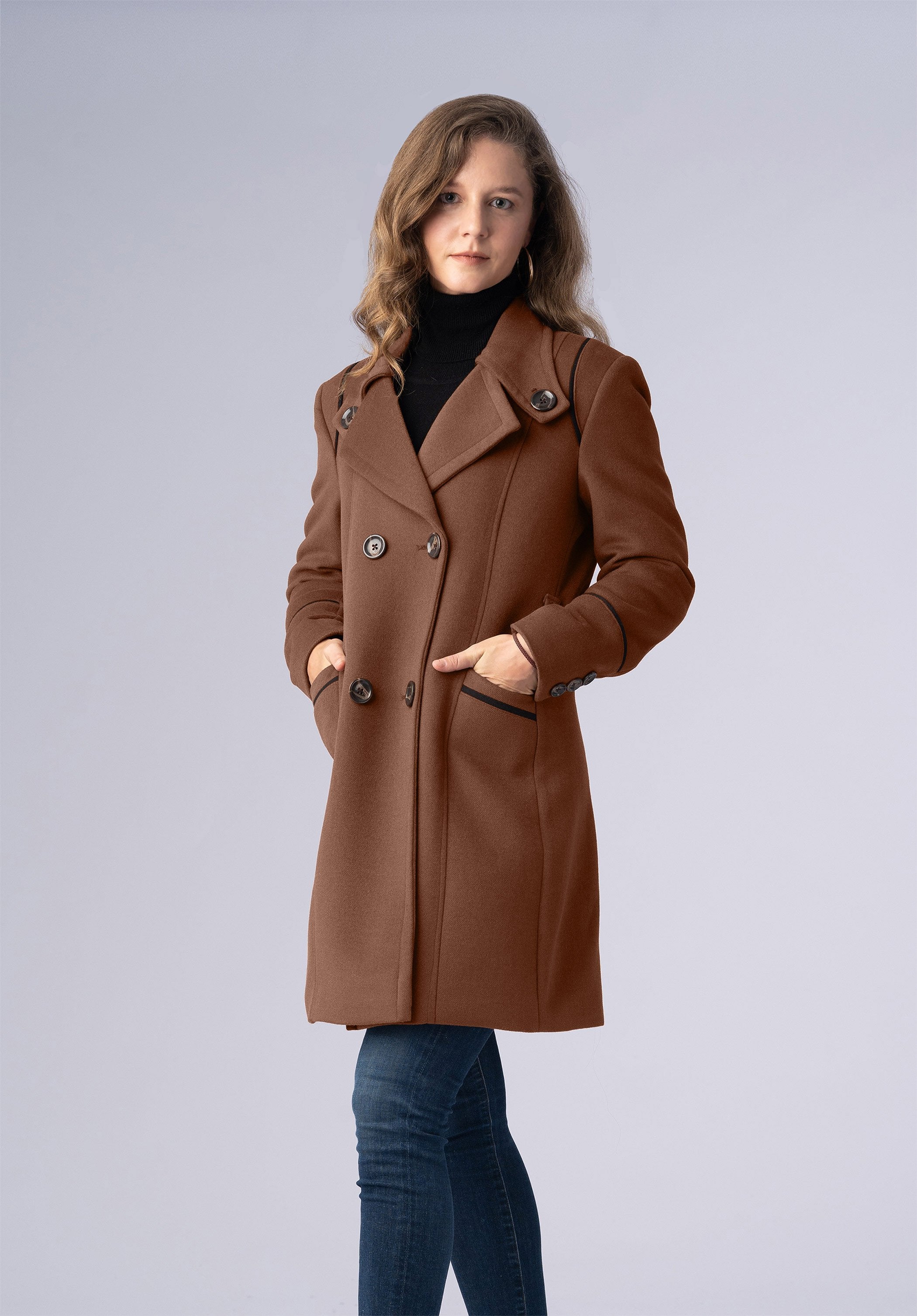 cashmere brown double breasted-coat