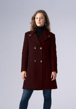 Load image into Gallery viewer, cashmere brown double breasted-coat
