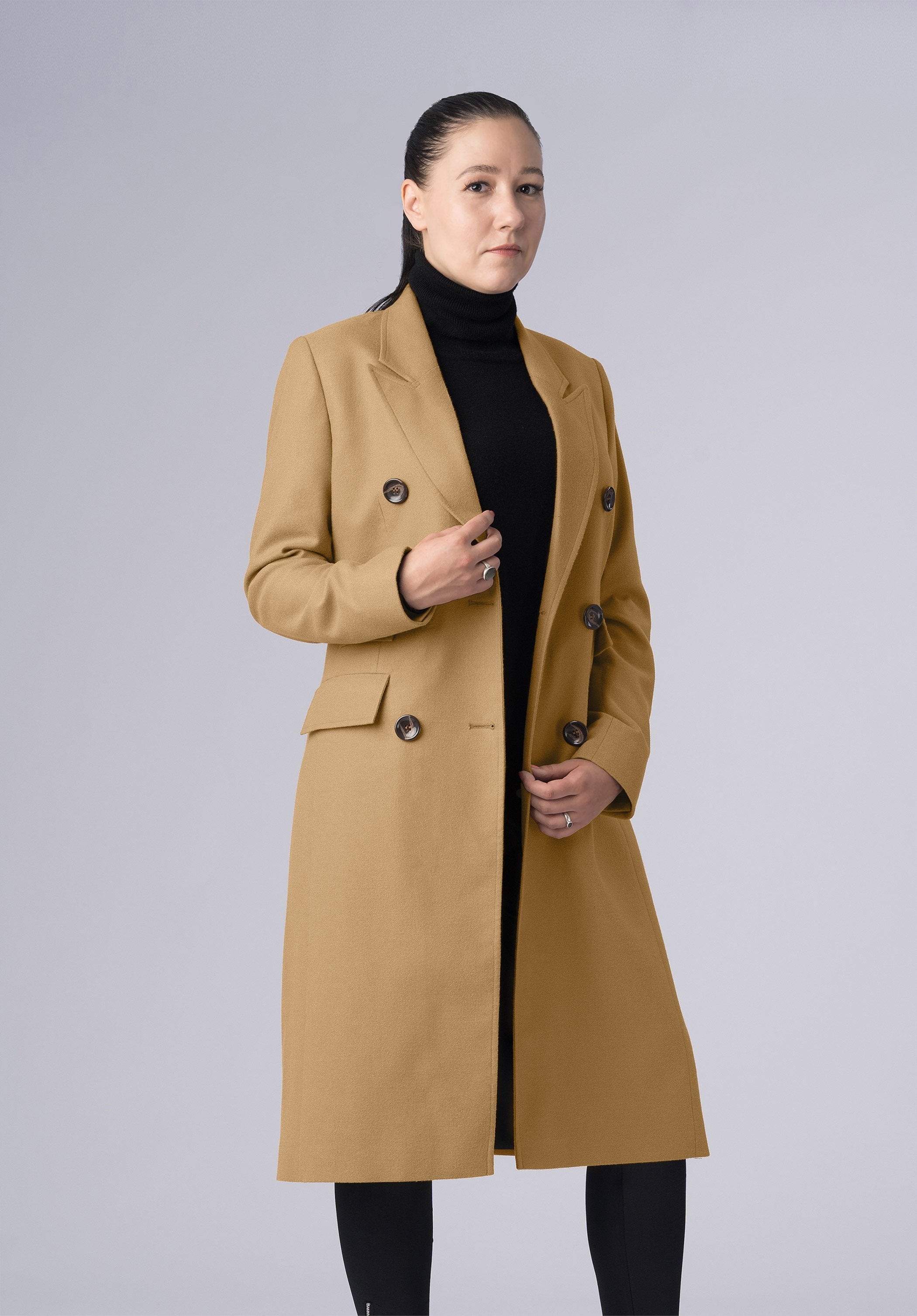 woolen double breasted-coat
