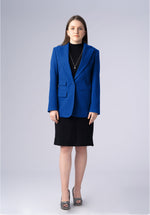 Load image into Gallery viewer, blue wool single breasted-blazer
